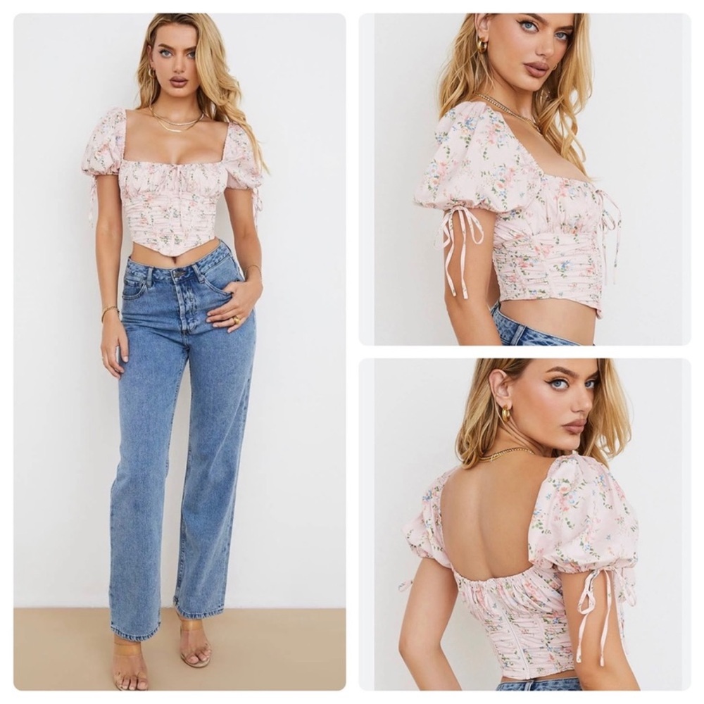 House of CB Gracie Corset Top floral size XS NWOT
